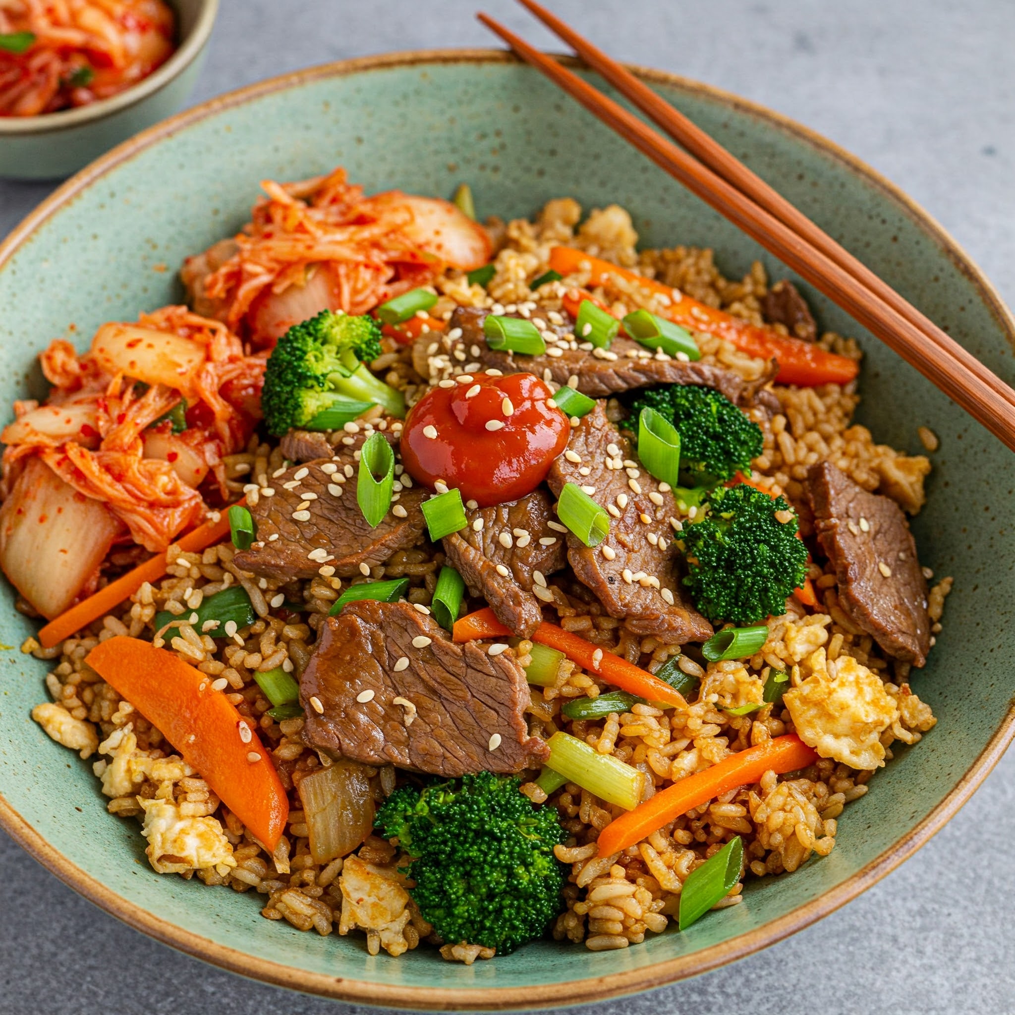 Korean Fried Rice with Beef